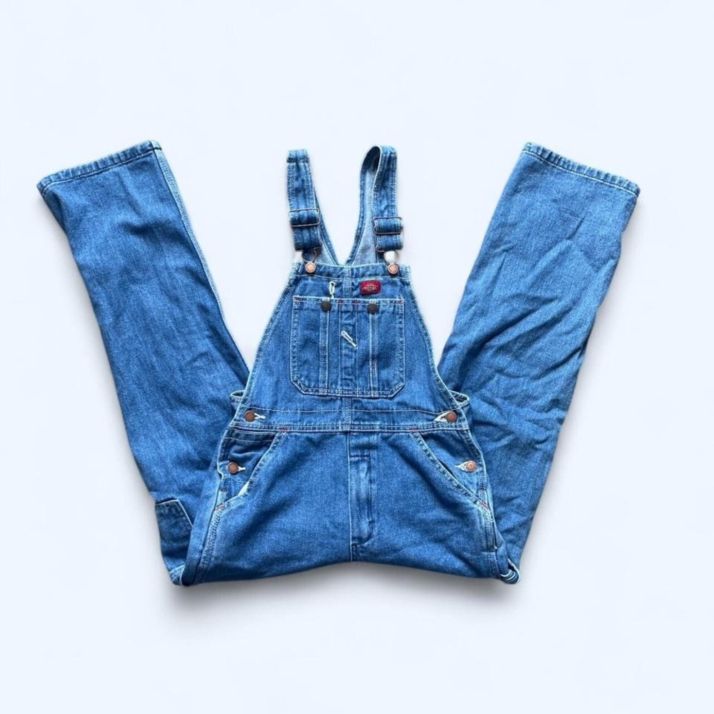 Dickies blue denim kids‎ girls overalls Size M